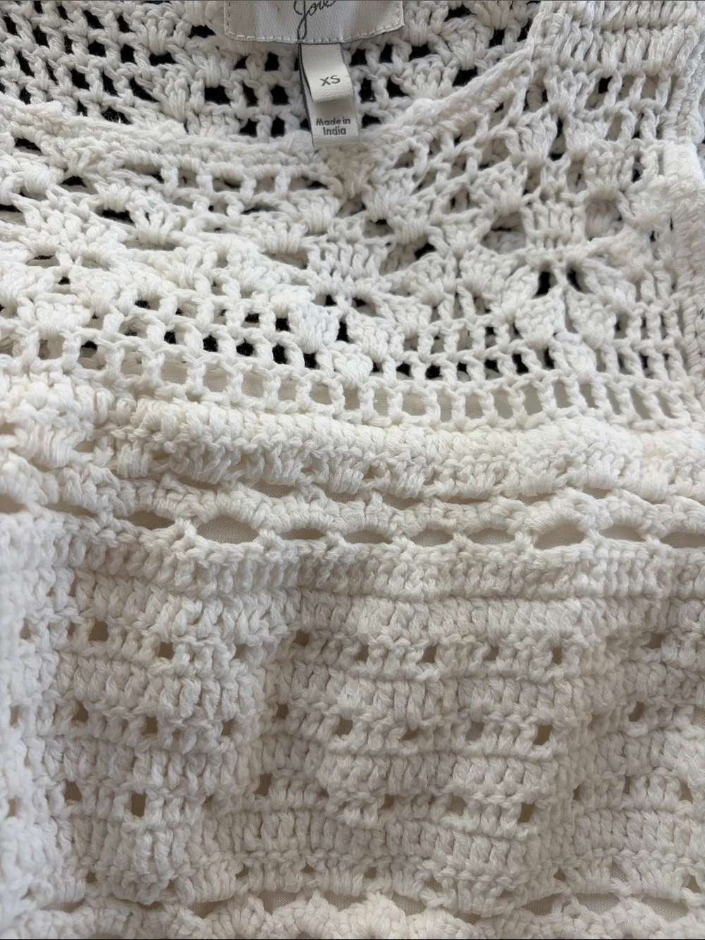 Joie Cream Crochet Sleeveless Sundress